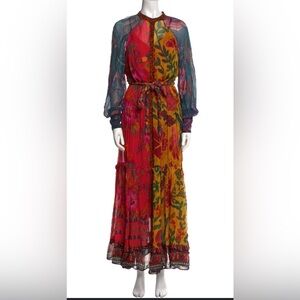 Farm Rio Floral Long Sleeve Maxi Dress